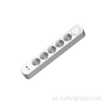 Alemania estándar USB Power 5 outlet Extension Socket